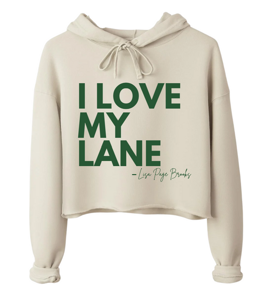 I Love My Lane Cropped Hoodie